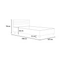 Grey double bed 160x190cm straight headboard slats Ankel D Concrete Catalog