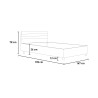 Grey double bed 160x190cm straight headboard slats Ankel D Concrete Catalog