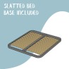 Grey double bed 160x190cm straight headboard slats Ankel D Concrete Discounts