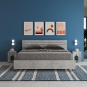 Double bed grey160x190cm slanted headboard slats Ankel I Concrete Discounts
