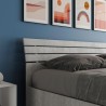 Double bed grey160x190cm slanted headboard slats Ankel I Concrete Sale