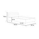 Double bed grey160x190cm slanted headboard slats Ankel I Concrete Bulk Discounts