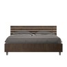 Double bed 160x190cm walnut wood slatted sloping headboard Ankel I Noix Offers