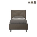 Single bed box 80x190 upholstered headboard cushion Appia S On Sale