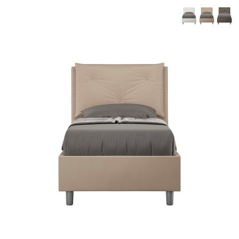 Single bed box 80x190 upholstered headboard cushion Appia S Promotion