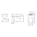 Floor-standing ceramic toilet bowl horizontal flush Geberit Selnova sanitary ware On Sale