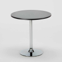 Cosmopolitan Set Made of a 70x70cm Black Round Table and 2 Colourful Paris Chairs 
