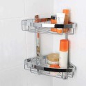 Wall-mounted corner shower shelf 2 shelves aluminium chrome black Attractive Choice Of