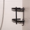 Wall-mounted corner shower shelf 2 shelves aluminium chrome black Attractive Offers