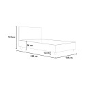 Upholstered French bed 120x190 square and a half with storage box Priya P 