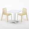 PATIO Set Made of a 70x70cm White Square Table and 2 Colourful Gruvyer Chairs 