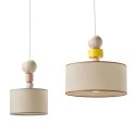Design pendant ceiling lamp wood fabric Spiedino 24D Measures