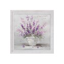 Hand-painted picture vase purple flowers canvas with frame 30x30cm W602 Sale