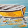 Hand-painted picture boat sea on canvas 30x30cm with frame W605 Catalog
