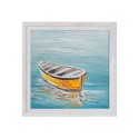 Hand-painted picture boat sea on canvas 30x30cm with frame W605 Sale