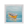 Hand-painted picture boat sea on canvas 30x30cm with frame W605 Sale