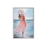 Hand-painted woman beach relief on canvas 60x90cm W714 Sale