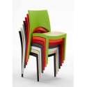 AIA Set Made of a 70x70cm Black Square Table and 2 Colourful Paris Chairs 