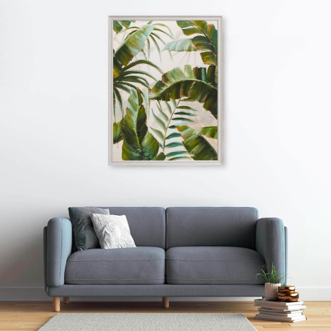 Hand-painted picture leaves on canvas 90x120cm with frame W827 Promotion