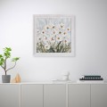 Hand-painted painting on canvas meadow white flowers with frame 30x30cm Z501 Promotion
