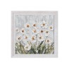 Hand-painted painting on canvas meadow white flowers with frame 30x30cm Z501 Sale