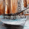 Hand-painted picture Sailboat on canvas 30x90cm with frame Z421 Bulk Discounts
