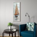 Hand-painted picture Sailboat on canvas 30x90cm with frame Z421 Promotion