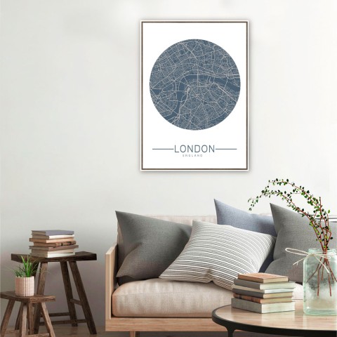 Photographic print city map London frame 50x70cm Unika 0006 Promotion