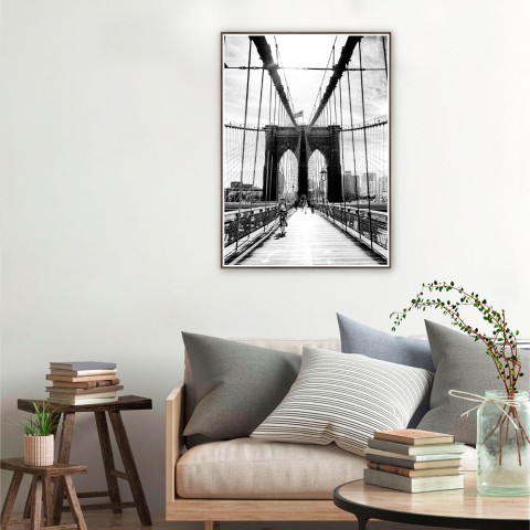 Print poster photography bridge white black frame 50x70cm Unika 0030 Promotion