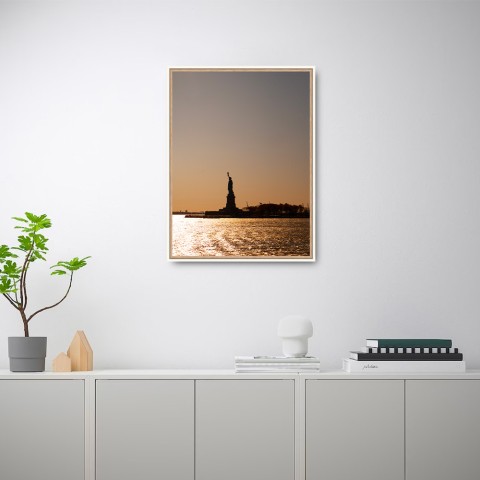 Photograph print sunset statue of liberty frame 30x40cm Unika 0031 Promotion