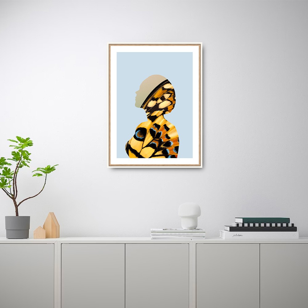 Poster print photography woman wings butterfly frame 30x40cm Unika 0043