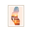 Print frame photograph of woman beach sunset 30x40cm Unika 0044 On Sale
