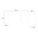 Core Office Desk in Gray and Oak with Sliding Door and Shelves 150x120cm Discounts
