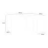 Core Office Desk in Gray and Oak with Sliding Door and Shelves 150x120cm Discounts