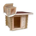 Small dog kennel wood outdoor garden 77x60 h64cm Laila Sale