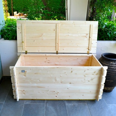 Wooden outdoor storage chest 250 Lt Giove Promotion