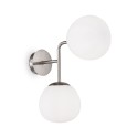 Erich Maytoni Wall Sconce for Hallway and Living Room, 2 White Spheres Sale