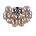 Balbo Maytoni Amber Glass Globe Cluster Ceiling Light Fixture On Sale
