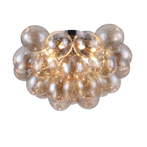 Balbo Maytoni Amber Glass Globe Cluster Ceiling Light Fixture Promotion