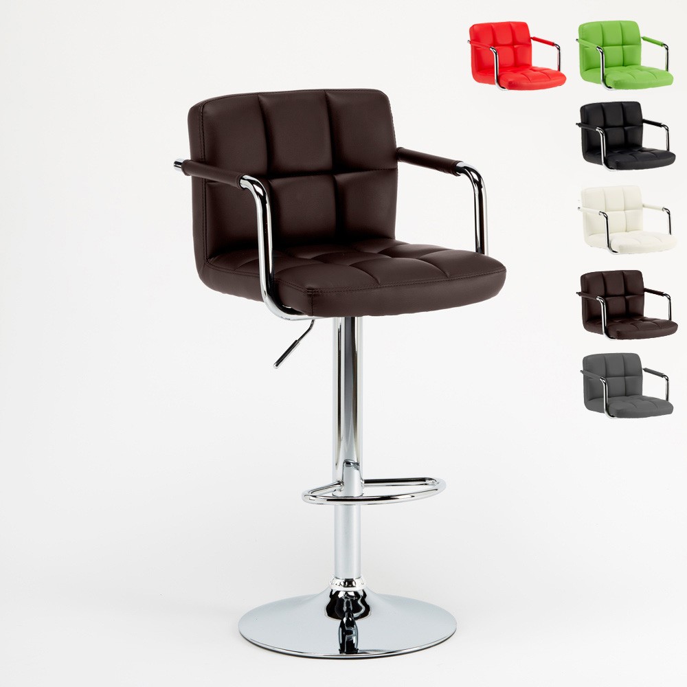 Las Vegas Bar Stool With Armrests Footrest Barbershop Style