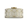 Maytoni Messina Gold Design Round Ceiling Lamp with Fabric Shade Offers