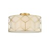 Maytoni Messina Gold Design Round Ceiling Lamp with Fabric Shade On Sale