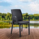 Stackable rattan chair with armrests garden bar outdoor Indiana BICA Model