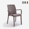 Stackable rattan chair with armrests garden bar outdoor Indiana BICA Catalog