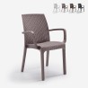 Stackable rattan chair with armrests garden bar outdoor Indiana BICA On Sale