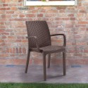 Stackable rattan chair with armrests garden bar outdoor Indiana BICA Measures