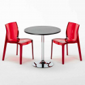 GHOST Set Made of a 70x70cm Black Round Table and 2 Colourful Transparent Femme Fatale Chairs Discounts