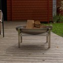Brazier for outdoor garden barbecue in rust-colored steel Crate 