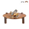 Round brazier for the garden, wood-burning coal barbecue in steel Maar Promotion