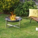 Round stainless steel hearth brazier for outdoor garden Quadra Discounts